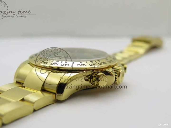 KKF Steel YG Dial Best 904L Edition 1:1 Green Bracelet YG Daytona on A7750 0410